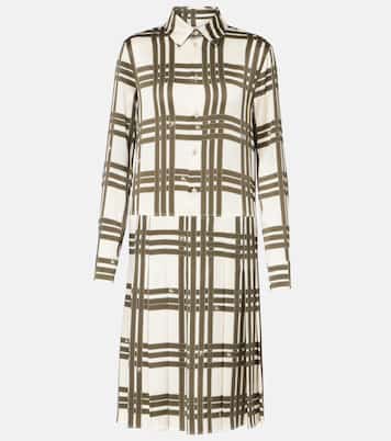 Hemdblusenkleid Ribbon Check aus Seide | Burberry
