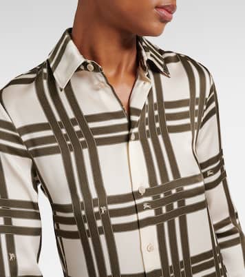 Hemdblusenkleid Ribbon Check aus Seide | Burberry