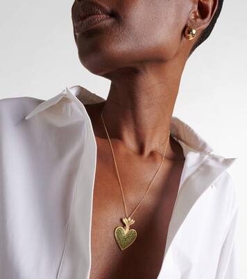 Collier Blowing Heart en or 18 ct et tsavorites | Ileana Makri