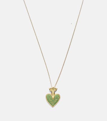 Collier Blowing Heart en or 18 ct et tsavorites | Ileana Makri
