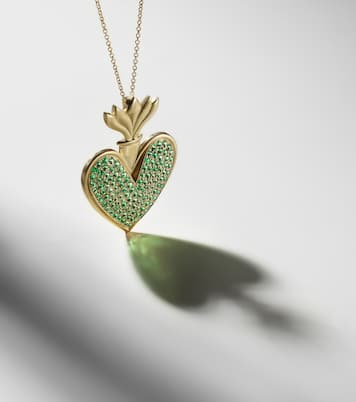 Collier Blowing Heart en or 18 ct et tsavorites | Ileana Makri