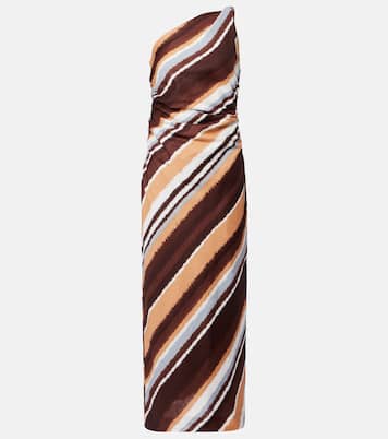 Marga striped one-shoulder linen maxi dress | Faithfull
