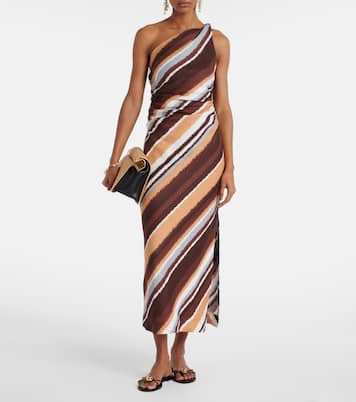 Marga striped one-shoulder linen maxi dress | Faithfull