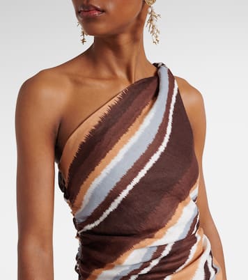 Marga striped one-shoulder linen maxi dress | Faithfull