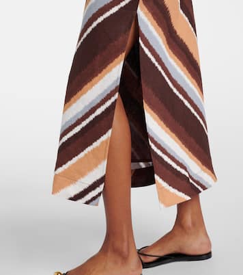 Marga striped one-shoulder linen maxi dress | Faithfull