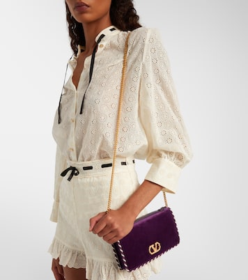 Schultertasche VLogo Mini aus Samt | Valentino Garavani