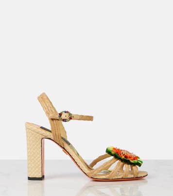 Sandali 90 in rafia con applicazioni | Dolce&Gabbana
