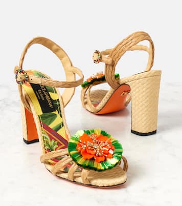 Sandali 90 in rafia con applicazioni | Dolce&Gabbana