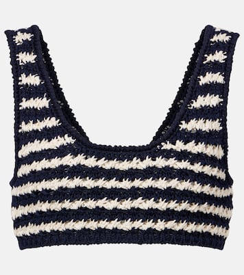 Crochet striped cotton crop top | Prada
