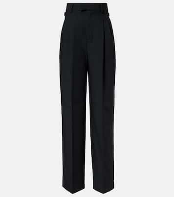 High-rise virgin wool twill pants  | Ami Paris