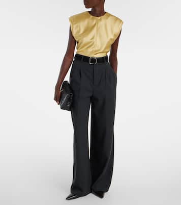 High-rise virgin wool twill pants  | Ami Paris