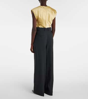 High-rise virgin wool twill pants  | Ami Paris