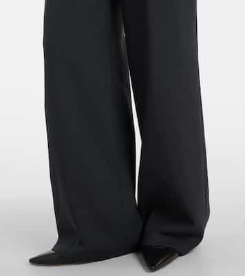 High-rise virgin wool twill pants  | Ami Paris