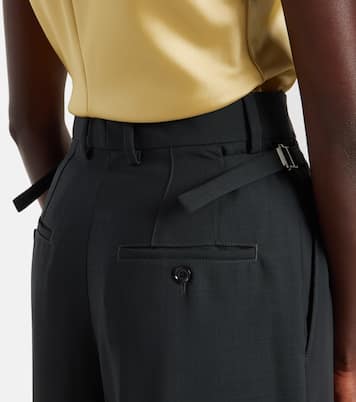 High-rise virgin wool twill pants  | Ami Paris