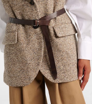 Belted wool and silk-blend vest | Brunello Cucinelli