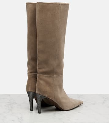 Monili suede knee-high boots | Brunello Cucinelli