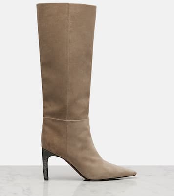 Monili suede knee-high boots | Brunello Cucinelli