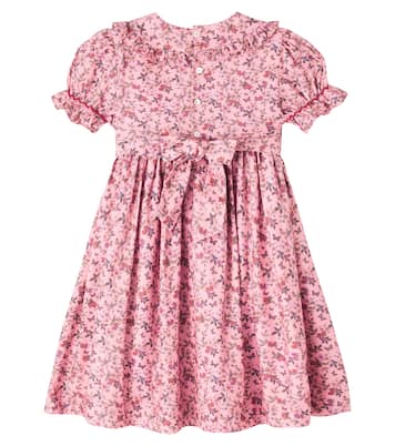 Abito Silvana in cotone a punto smock con stampa floreale | La Coqueta