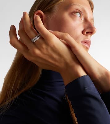 Anneaux de superposition pour bague connectée Icon Mini en or blanc 18 ct et diamants | Suzanne Kalan