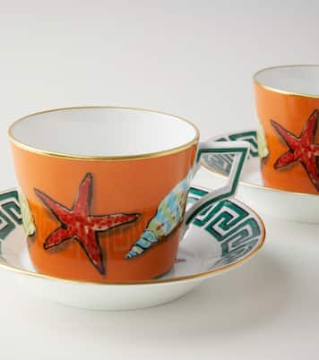 Il Viaggio Di Nettuno set of 2 teacups and saucers by Luke Edward Hall | Ginori 1735