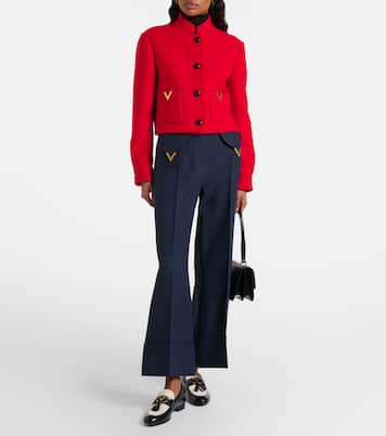 Weite Hose VGold aus Crepe Couture | Valentino