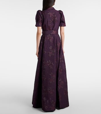 Afina belted floral brocade gown | Rebecca Vallance