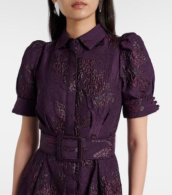 Afina belted floral brocade gown | Rebecca Vallance