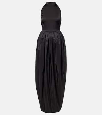 Gathered satin taffeta maxi dress | Rotate