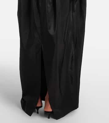 Gathered satin taffeta maxi dress | Rotate