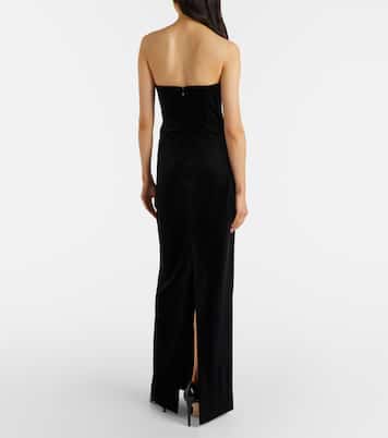 Abito lungo Marilyn in velluto con cut-out  | Leo Lin