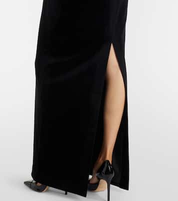 Abito lungo Marilyn in velluto con cut-out  | Leo Lin