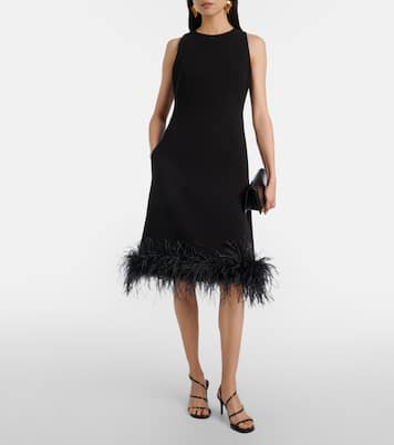Semito feather-trimmed midi dress | Max Mara