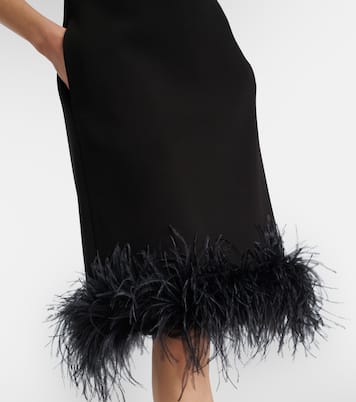 Semito feather-trimmed midi dress | Max Mara