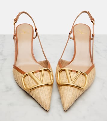 Slingback-Pumps VLogo mit Leder | Valentino Garavani