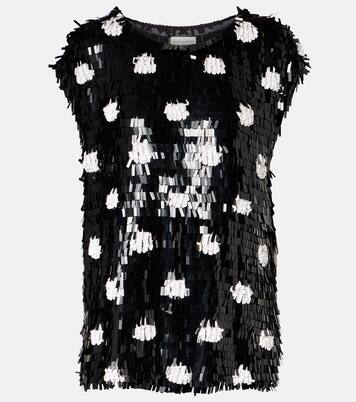 Top Cuzco en soie à sequins | Dries Van Noten