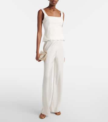 Cove silk-blend straight pants | Posse