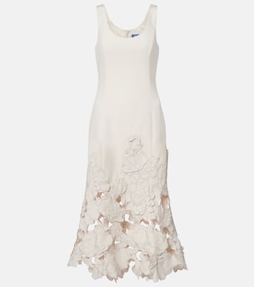 Floral-appliqué midi dress | Leo Lin