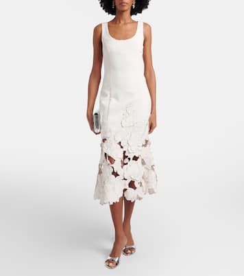 Floral-appliqué midi dress | Leo Lin
