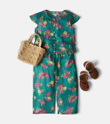 Camisa Viola de algodón floral con volantes | Konges Sløjd