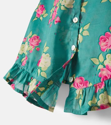 Camisa Viola de algodón floral con volantes | Konges Sløjd