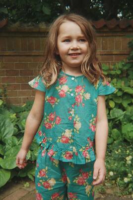 Chemise Viola en coton à fleurs et volants | Konges Sløjd