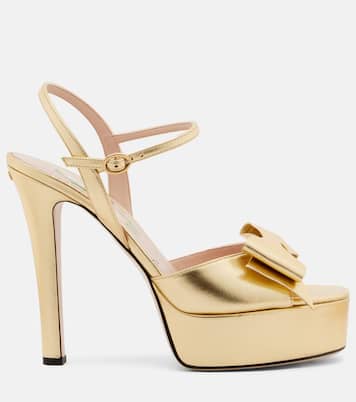 Bowow metallic leather platform sandals | Valentino Garavani