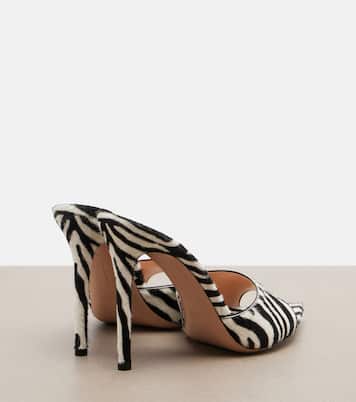 Elle zebra-print calf hair mules | Gianvito Rossi