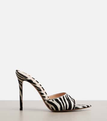 Elle zebra-print calf hair mules | Gianvito Rossi
