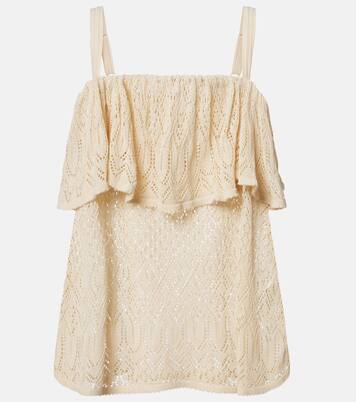 Mahon knitted ruffled lace top | Zimmermann