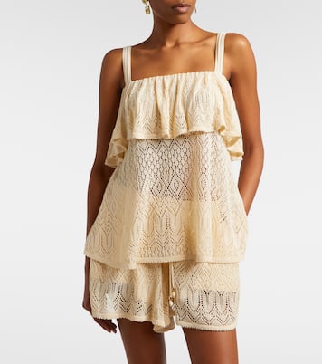 Mahon knitted ruffled lace top | Zimmermann