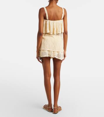 Mahon knitted ruffled lace top | Zimmermann