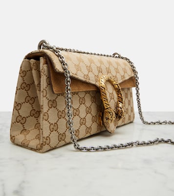 Dionysus GG canvas Small suede-trimmed crossbody bag | Gucci