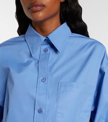 Camisa asimétrica de popelín de algodón | Balenciaga