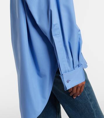 Camisa asimétrica de popelín de algodón | Balenciaga